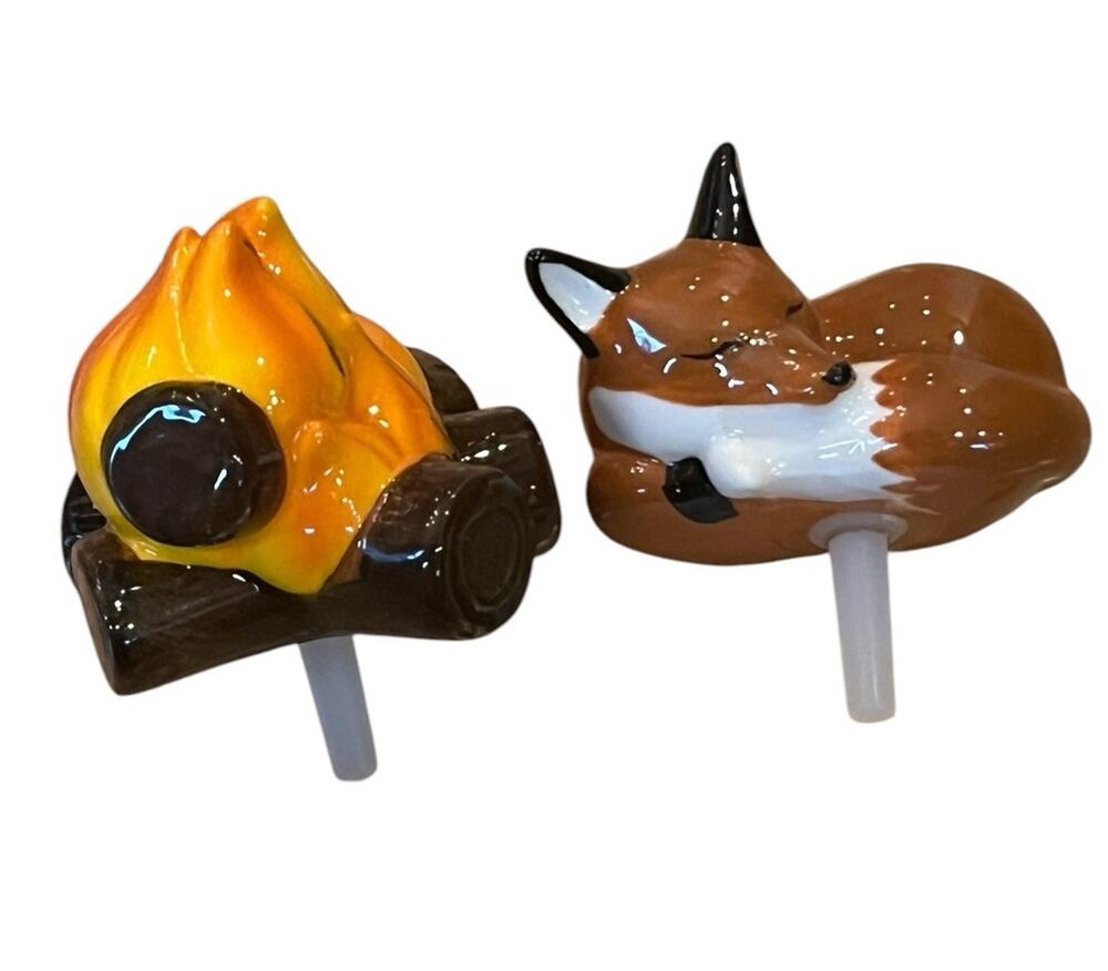 2 NORA FLEMING Minis A428 FOXY LADY FOX A400 Fired Up Campfire Bonfire Charms